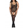 Fournisseur Bodystocking grande taille dentelle effet guêpières large décolleté et bas sexy