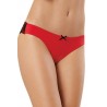 Grossiste lingerie Tanga uni rouge et dentelle noire