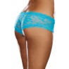 Fournisseur Shorty sexy taille basse bleu turquoise en dentelle