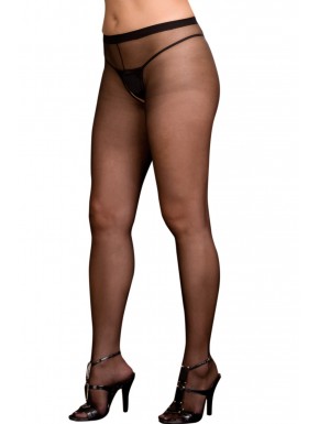 Grossiste Dreamgirl Collant noir grande taille nylon ouverture à l'entre-jambes et sur les fesses