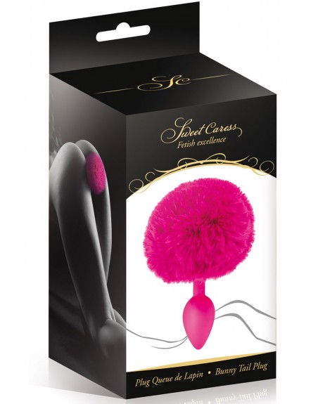 Grossiste sextoys Plug anal pompon fuschia