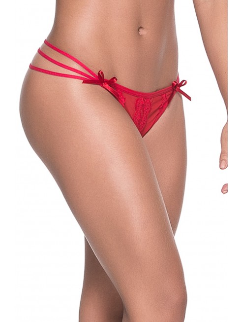 String rouge élégant triple lanières