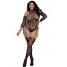 Grossiste dropshipping Bodystocking grande taille résille effet bas jarretelles