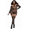 Fournisseur lingerie Bodystocking résille guêpière grande taille réversible avec tour de cou