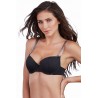 Soutien-gorge push-up coqué avec bretelles brillantes