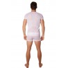 Grossiste lingerie homme T-shirt blanc maille et motifs