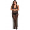 Dropshipping Nuisette longue grande taille fendue transparente