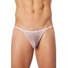 Dropshipping lingerie homme String ficelle blanc filet