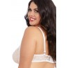 Soutien-gorge blanc grande taille demi-bonnets seins nus avec armatures