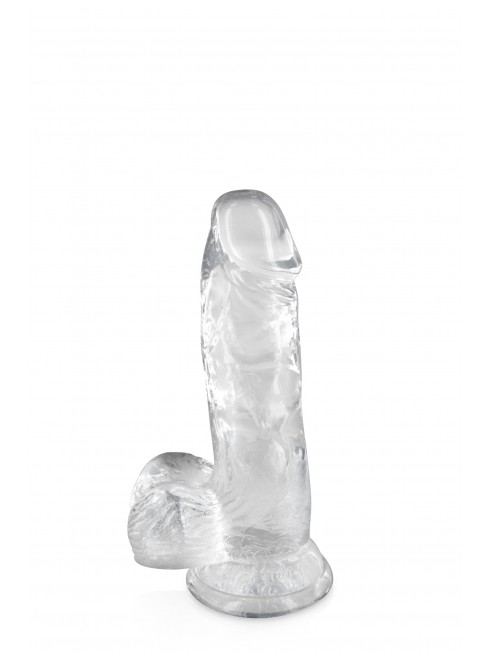 Gode jelly transparent ventouse taille S 15.3cm