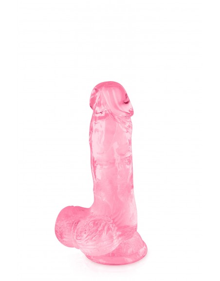 Gode jelly rose ventouse taille S 15.3cm