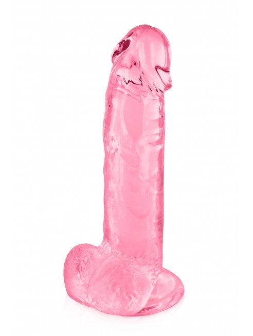 Gode jelly rose ventouse taille L 20cm