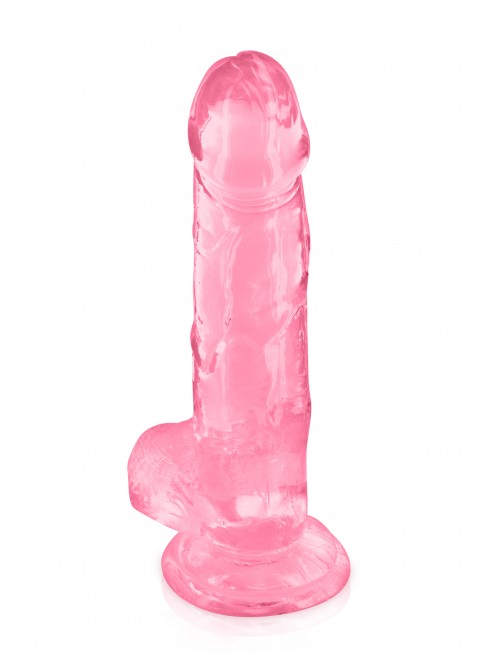 Gode jelly rose ventouse taille L 20cm