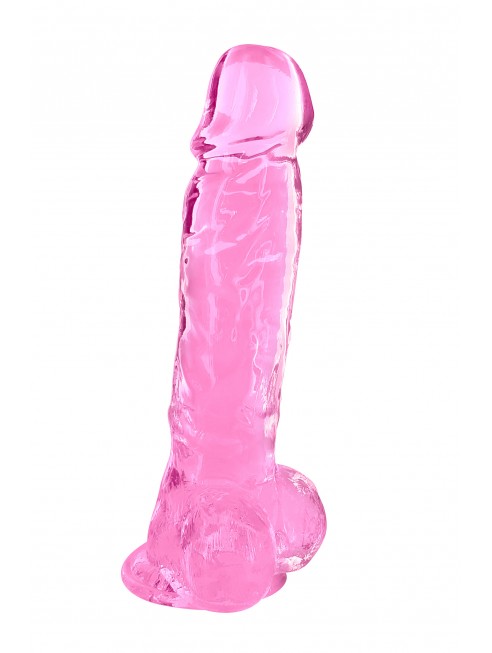 Gode jelly rose ventouse taille XL 22cm