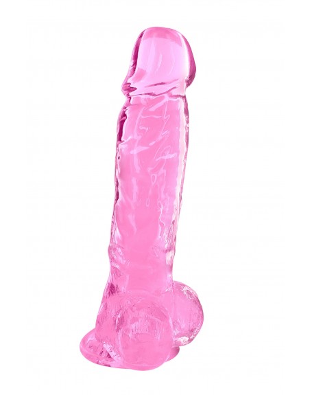 Gode jelly rose ventouse taille XL 22cm