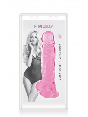 Gode jelly rose ventouse taille XL 22cm - CC570132