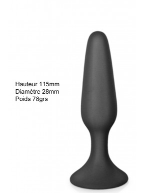 Plug anal noir 11.5cm avec ventouse - CC5700401010