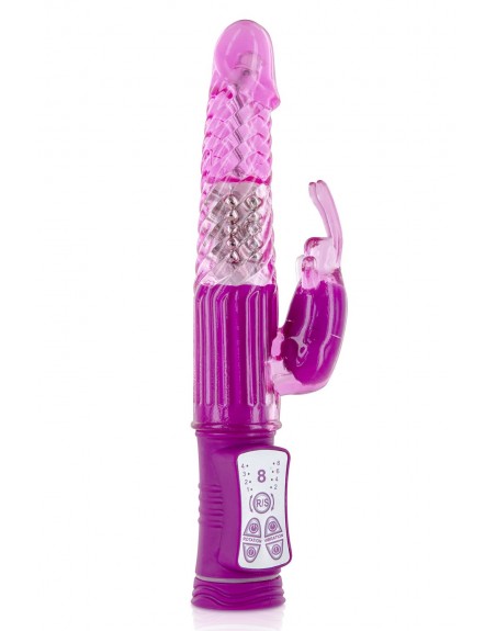 Vibromasseur rabbit rose 2 moteurs et billes rotatives USB