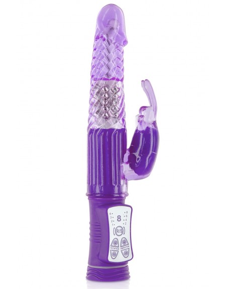 Vibromasseur rabbit violet 2 moteurs et billes rotatives USB