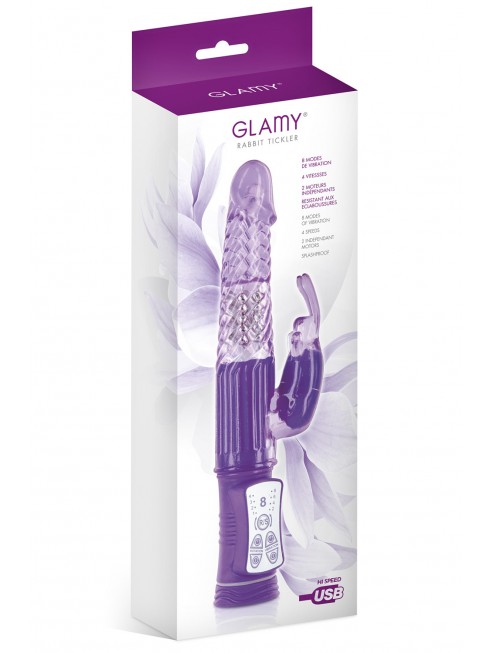 Vibromasseur rabbit violet 2 moteurs et billes rotatives USB