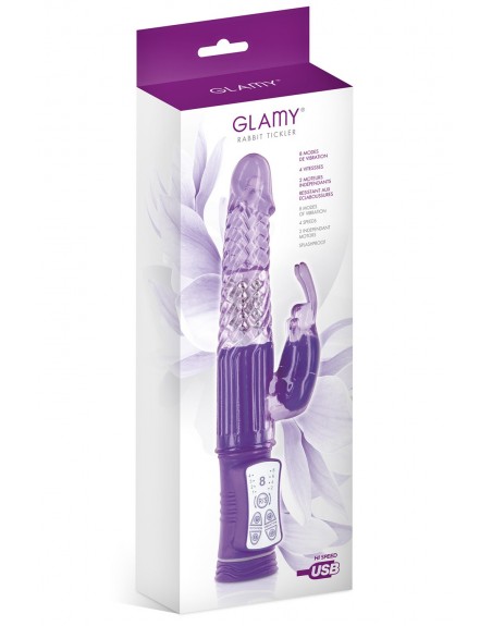 Vibromasseur rabbit violet 2 moteurs et billes rotatives USB