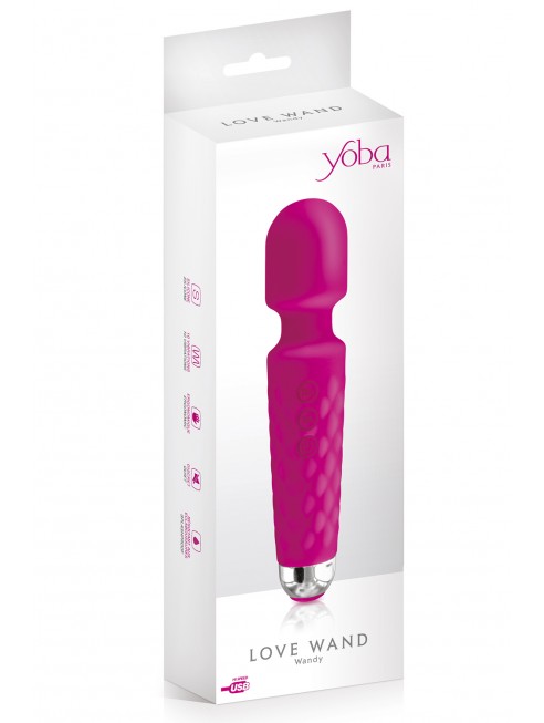 Vibromasseur wand rose 20 vitesses USB