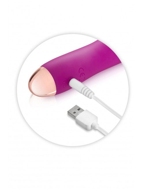 Vibromasseur rose lisse 7 vitesses USB