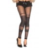 Collant noir sans pied bandes opaques