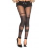 Collant noir sans pied bandes opaques