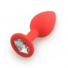 Plug rouge bijou cristal Small