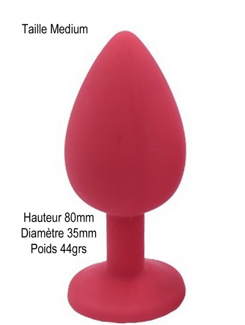 Plug rouge bijou cristal Medium