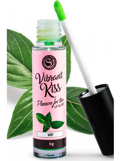 Gloss sexe oral vibrant à la menthe