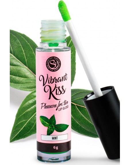 Gloss sexe oral vibrant à la menthe