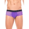 Mini-Pants violet en dentelle délicate