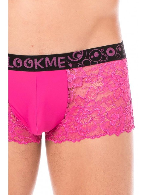 Boxer magenta en dentelle délicate