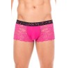 Boxer magenta en dentelle délicate