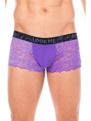Boxer violet en dentelle délicate
