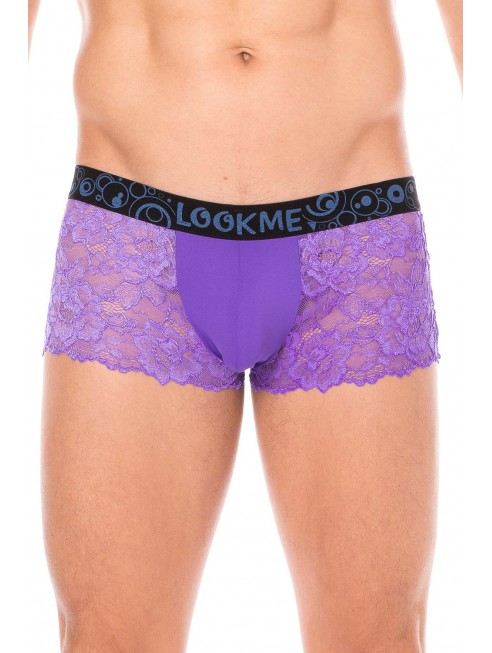 Boxer violet en dentelle délicate