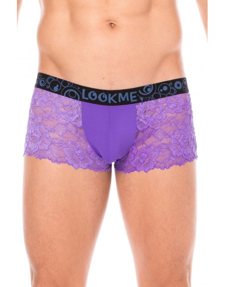 Boxer violet en dentelle délicate