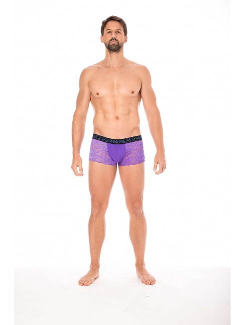 Boxer violet en dentelle délicate