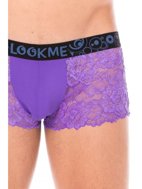 Boxer violet en dentelle délicate