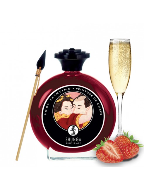 grossiste shunga dropshipping peinture de corps comestibles fraise vin petillant