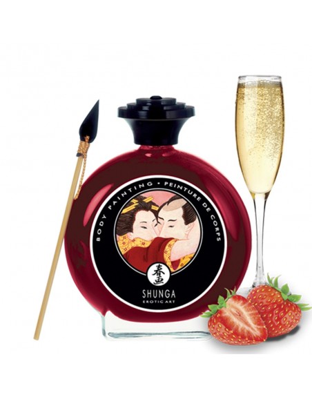 grossiste shunga dropshipping peinture de corps comestibles fraise vin petillant