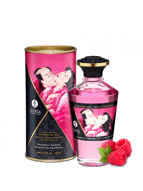 Fournisseur Shunga huile de massage framboise chauffante