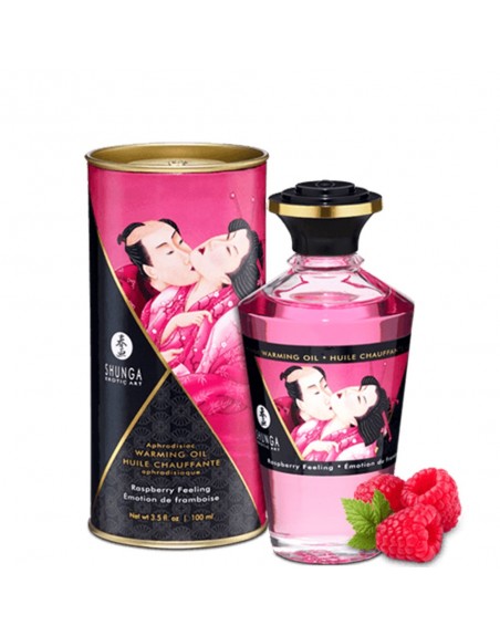 Fournisseur Shunga huile de massage framboise chauffante