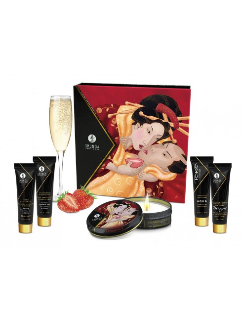 Grossiste dropshipping Shunga Coffret de Geisha vin pétillant à la fraise