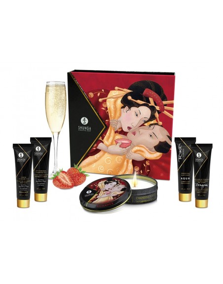 Grossiste dropshipping Shunga Coffret de Geisha vin pétillant à la fraise