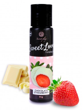 Gel lubrifiant fraise chocolat blanc 100% comestible