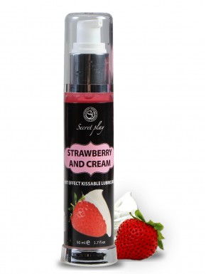 2 en 1 Lubrifiant et huile de massage fraise à la crème chauffant - SP5389