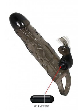 Gaine de pénis noire vibrante - CC5303750010